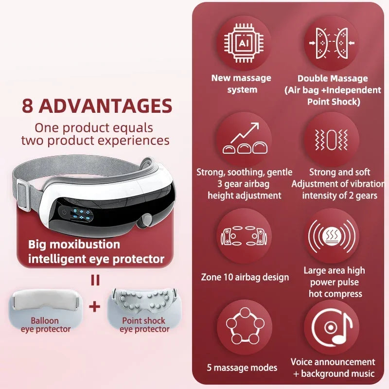 Electric Eye Massager With Heat Vibration Bluetooth Music
